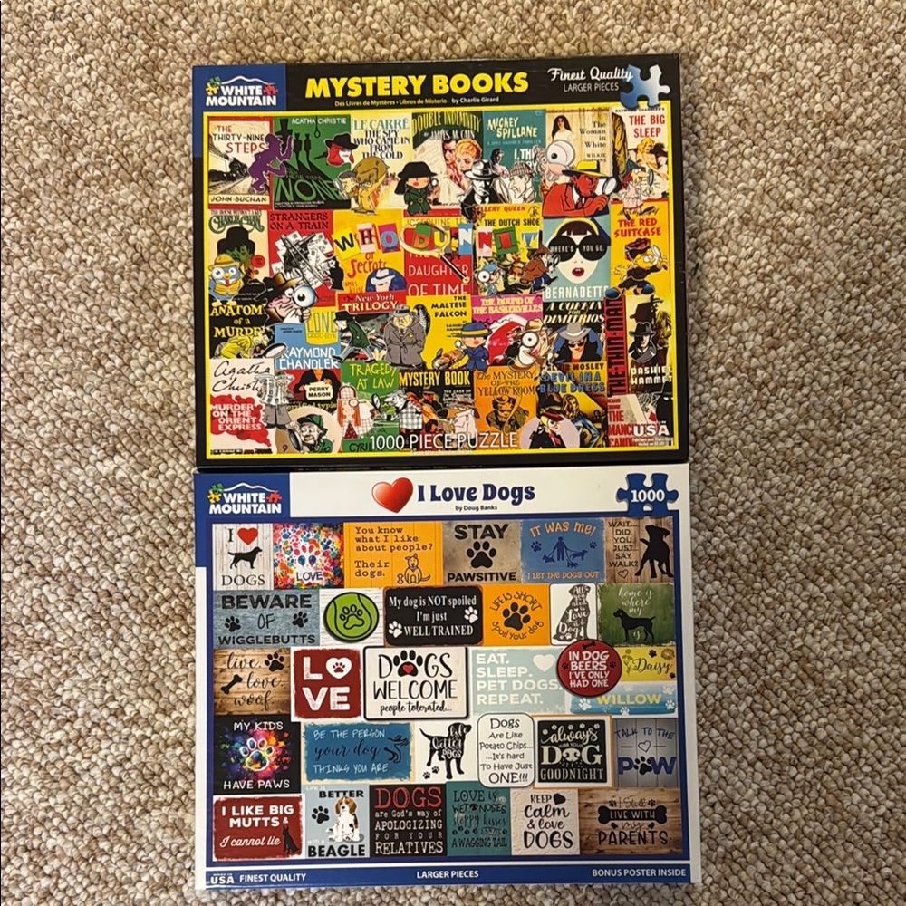 White Mountain Puzzle Set - Mystery Books and Dog Lovers